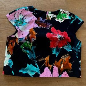 Milly Floral Cropped Top Size 6